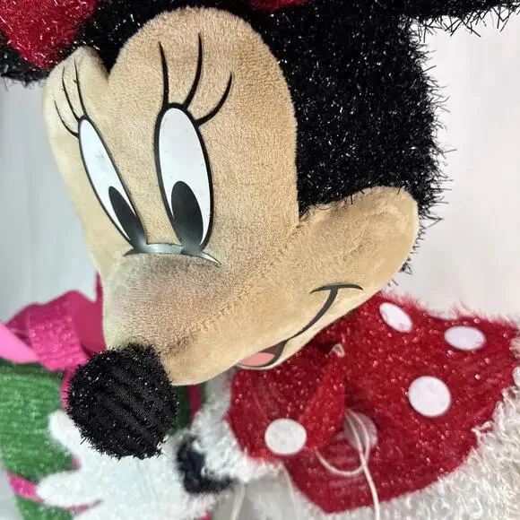 Disney Magic Holiday Minnie Mouse Lighted Tinsel Yard Sculpture Decoration